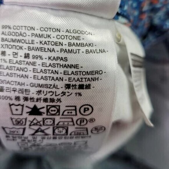 LEVI'S CUT Off Festival Blue Orange Raw Hem Shorts 6 - Picture 6 of 9